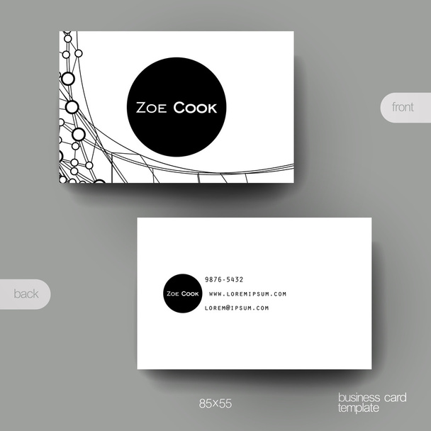 Business card vector template with abstract background - Vector, Image