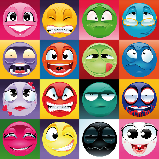 Group of expression with background. - Vector, Image