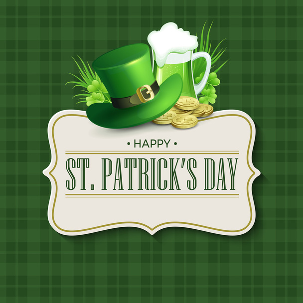 St. Patricks Day vintage holiday badge design. Vector illustration - Vector, Image