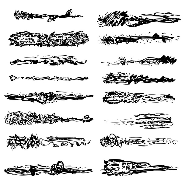 Collection of grunge brushes. Hand drawn vector illustration - Vector, Image