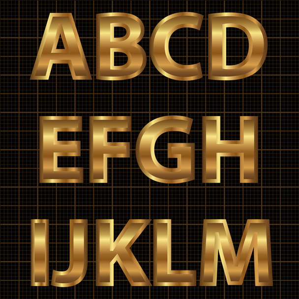 Zlatý vektor abeceda sada - Vektor, obrázek
