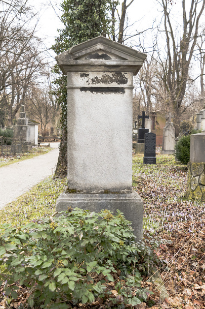 Pierres tombales dans un parc de cimetière à l'extérieur
 - Photo, image