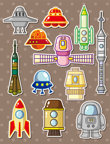 rocket stickers - Vettoriali, immagini