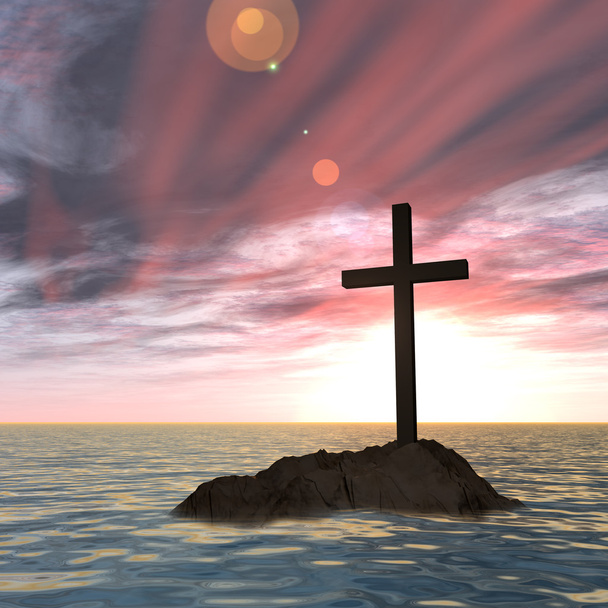 Conceptuele christelijke kruis - Foto, afbeelding