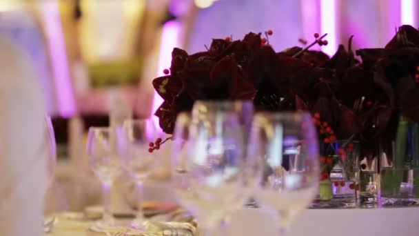 Wedding banquet hall interior. - Footage, Video