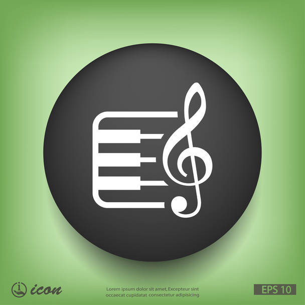Music key and keyboard icon - Διάνυσμα, εικόνα