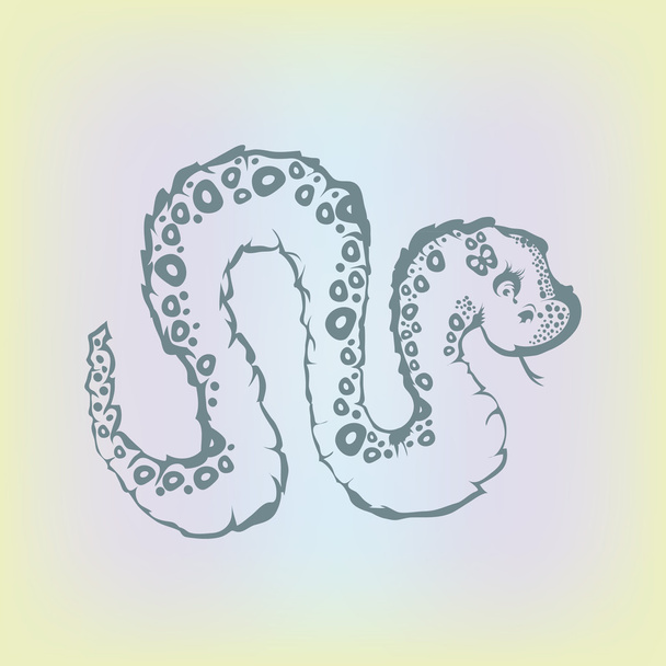 süße Schlange mit grauer Kontur - Vektor, Bild