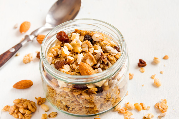 Homemade granola with nuts - Valokuva, kuva