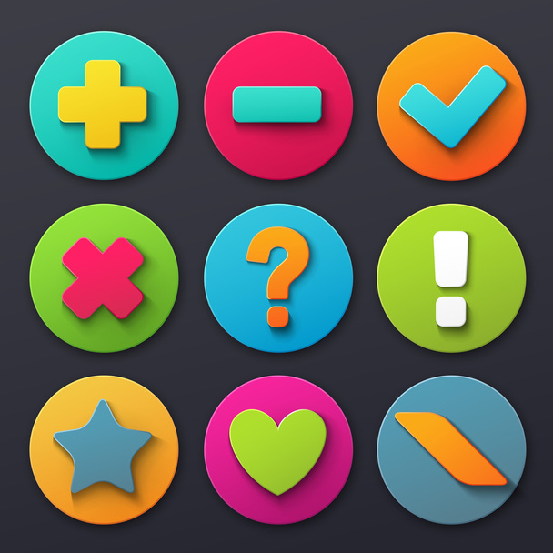 Colorful signs icons - Vector, Imagen