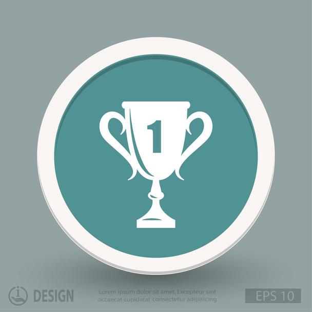 Champions cup flat design icon - Vector, Image