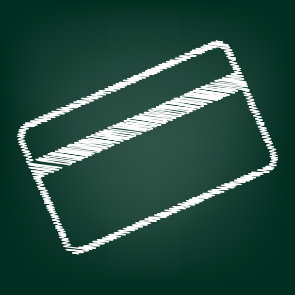 Chalk icon on green board - Vector, Image