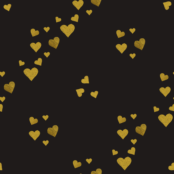 Zlaté srdce bezešvé vzor - Vektor, obrázek