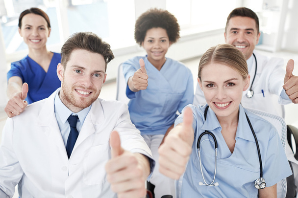 group of happy doctors on seminar at hospital - Foto, Bild