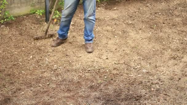 Man planting seeds - Felvétel, videó
