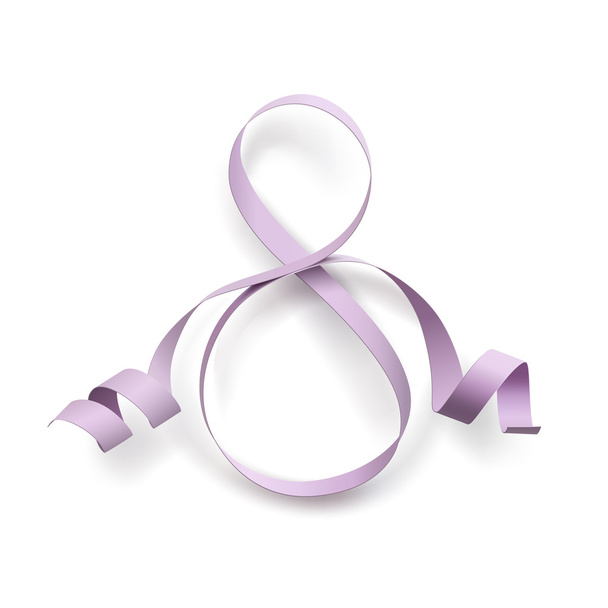 Purple ribbon in form of number 8. - Vector, Image