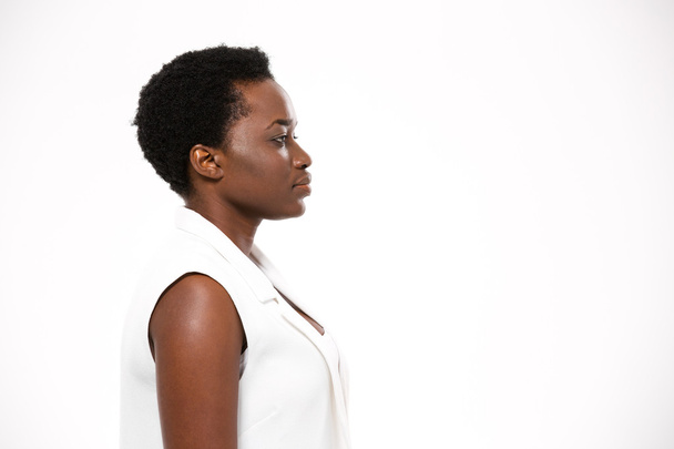Profile of beautiful serious african american woman with short haircut - Fotografie, Obrázek
