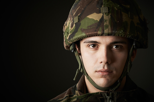 Studio Portrait Of Soldier In Uniform - Foto, afbeelding