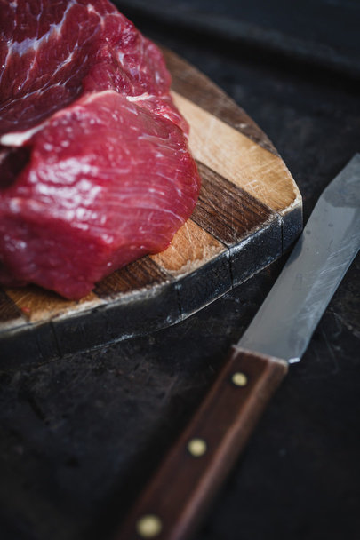 fresh meat beef on dark background - Foto, immagini