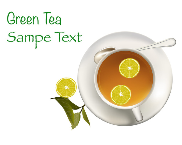 健康的な緑茶 - ベクター画像