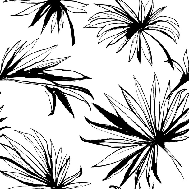 Tropical jungle floral seamless  pattern background with palm le - Vektor, Bild