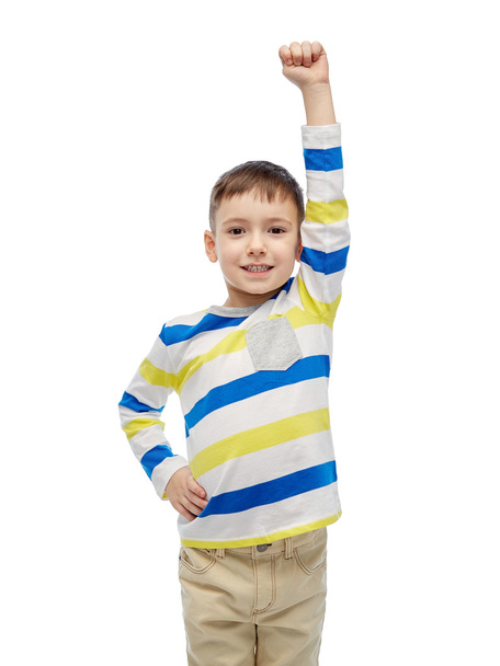 happy smiling little boy with raised hand - Photo, Image