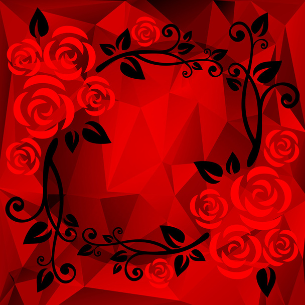 bright red polygonal border - Vektör, Görsel