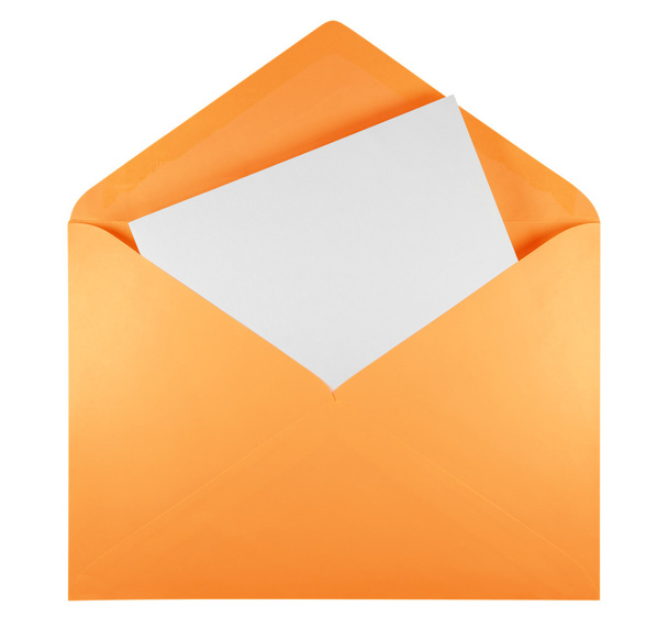 Blank open envelope - orange - Φωτογραφία, εικόνα
