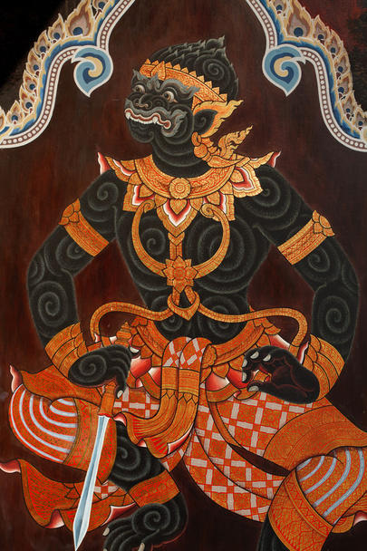 Julkinen taide Maalaus Thaimaan temppelissä Bangkokissa
 - Valokuva, kuva