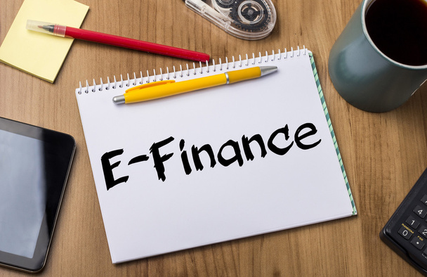 E-Finance - Almofada de notas com texto
 - Foto, Imagem