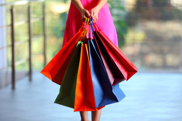 woman with shopping packages  - 写真・画像