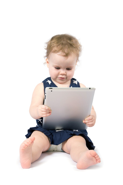 Baby playing with tablet - Zdjęcie, obraz