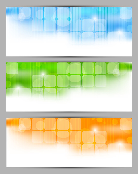 Set of banners with squares - Vector, afbeelding