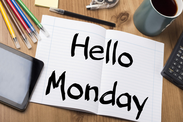 Hello Monday - Note Pad With Text - Fotografie, Obrázek