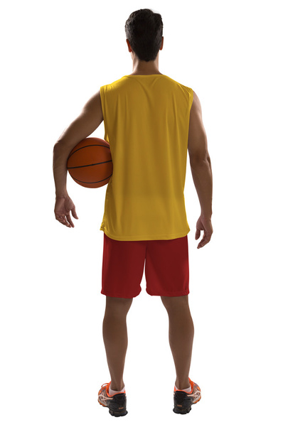 Professional Spanish basketball player with ball. - Fotó, kép