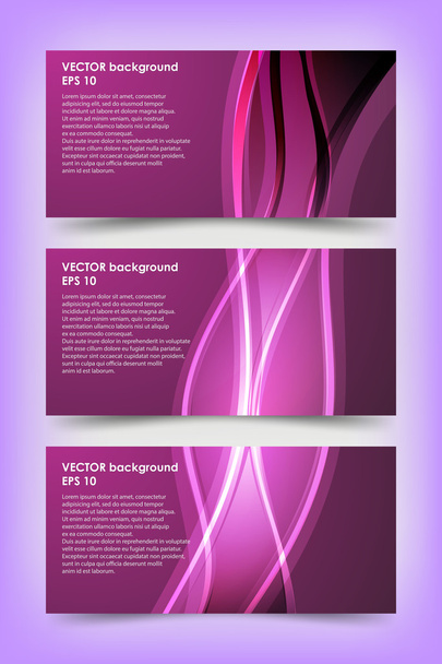 Set of violet banner templates. - Vetor, Imagem