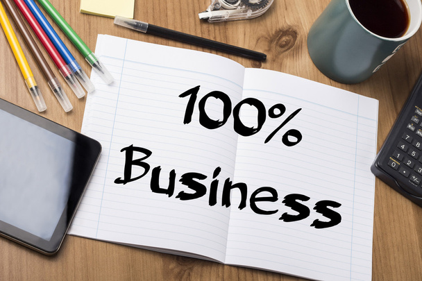 100 % business - Poznámkový blok s textem - Fotografie, Obrázek