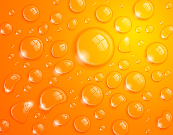 オレンジ色の水滴 - ベクター画像