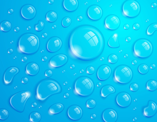 Blue Water Drops - Vector, Image