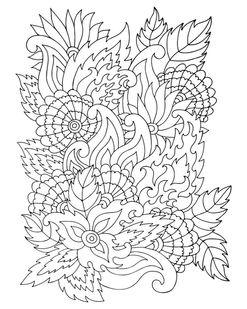 Ornement de fleurs zentangle dessiné à la main
 - Vecteur, image
