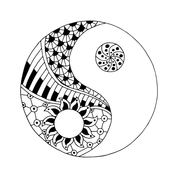 Yin e yang símbolo decorativo
 - Vetor, Imagem