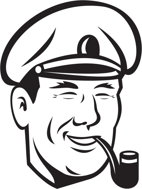 Морской капитан Смилинг Ретро дымовой трубы
 - Вектор,изображение
