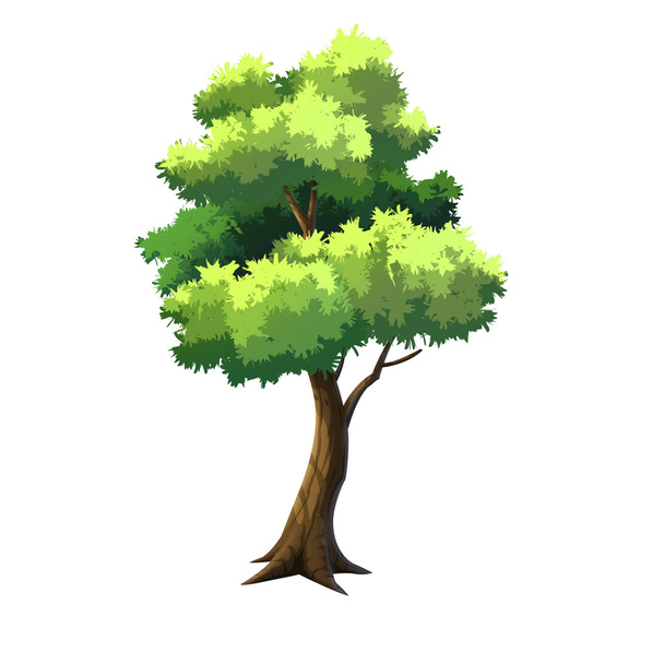 дерево для мультфільму ізольоване
 - Фото, зображення