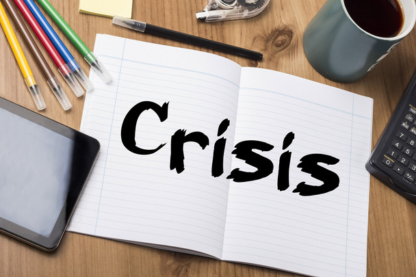 Crisis - Note Pad With Text - Foto, Bild