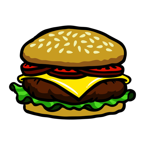 Illustration vectorielle de dessin animé burger
 - Vecteur, image