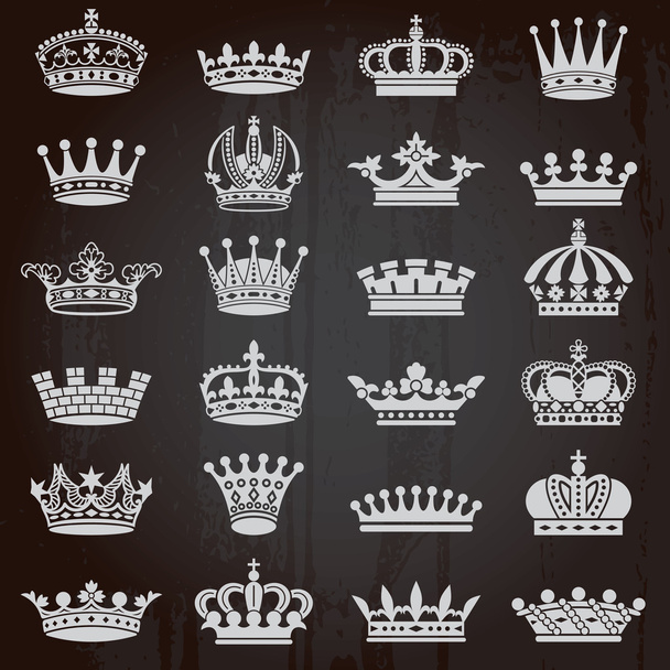 Set of crown icons - Vector, Image