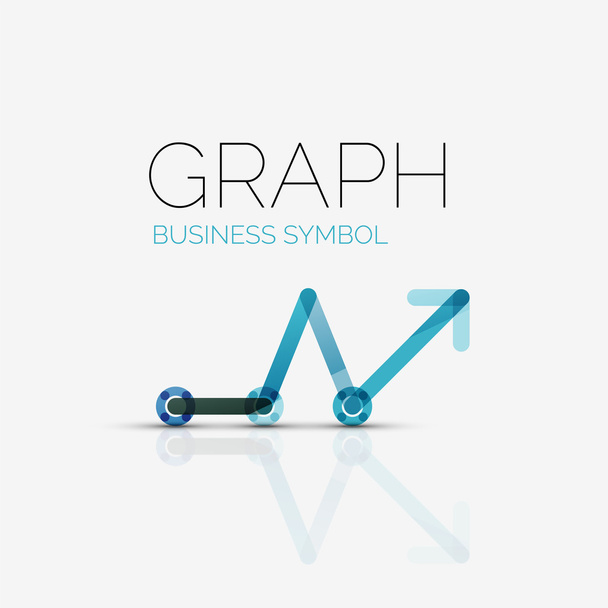 Abstract logo idea, linear chart or graph  business icon. Creative vector logotype design template - Vector, Image