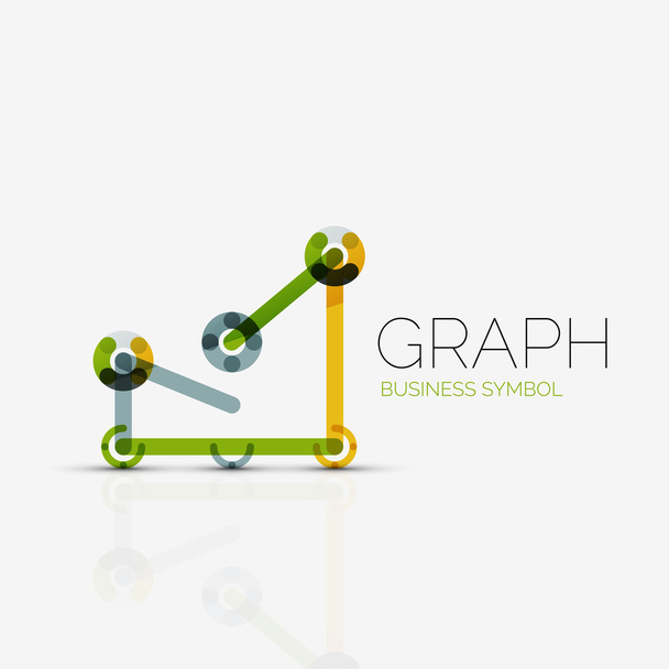 Abstract logo idea, linear chart or graph  business icon. Creative vector logotype design template - Vector, Image