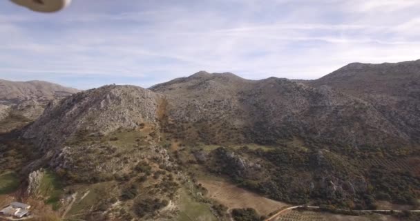 4K Aerial, Flight along mountains and olive plantations, Andalusia, Spain - Πλάνα, βίντεο