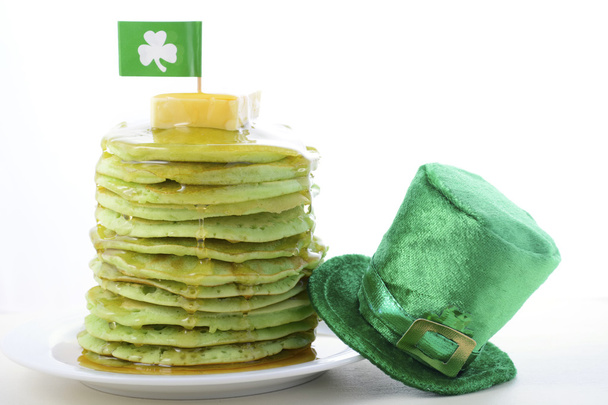 St Patricks Day green pancakes - Photo, Image