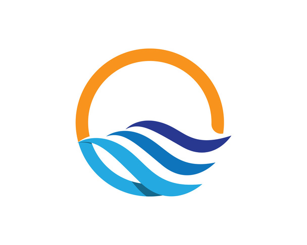 Πρότυπο λογότυπου κυμάτων νερού - Διάνυσμα, εικόνα